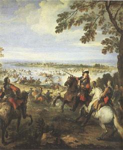 Parrocel, Joseph Crossing of the Rhine by the Army of Louis XIV on 12 June (mk05) oil painting image